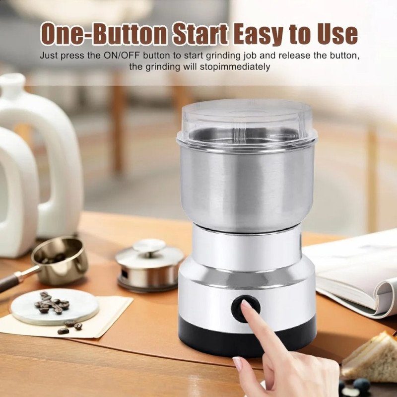 RAF R.7113 Multifunctional Electric Grinder - 300W Coffee Grinder Machine | Stainless Steel 4 Blades | 38000 RPM High Speed | For Coffee Beans, Spices, Masala, Dry Fruits & Grains | Washable Bowl 200-300g